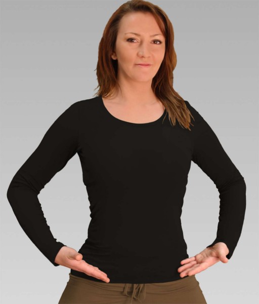 Damen Langarmshirt in schwarz