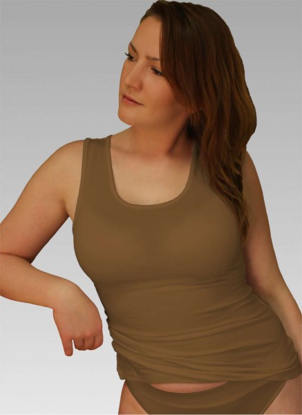 Damen Tank-Top in mokka