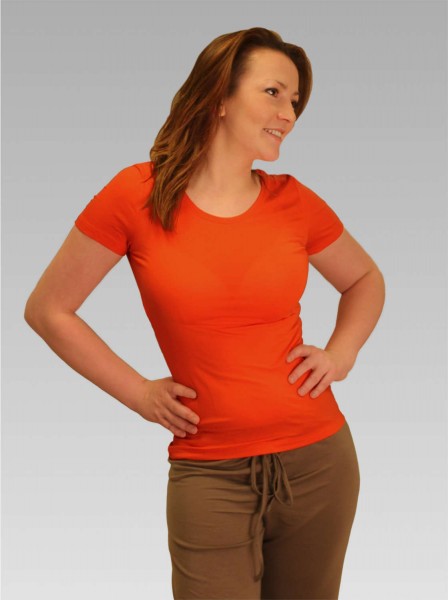 Damen T-Shirt in koralle